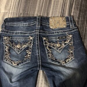 Miss Me Dark Blue Embellished Boot Cut Jeans
